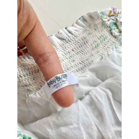 Baby Girls' BABY BODEN Dove Green Floral Cotton Poplin A-Line Dress, Size 6-12M - Picture 6 of 10